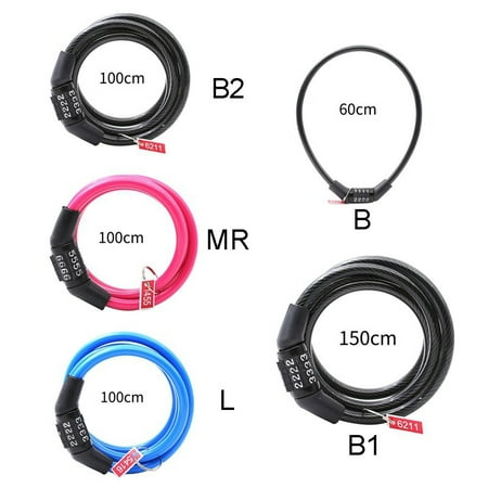 4-Digit Password Bicycle Code Lock Mountain Bike Portable Security Anti-theft Cable Lock Steel Wire Lock Bicycle Parts (Best Portable Bike Lock)