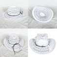 thumbnail image 2 of Fashionable Wide Brimmed Sun Hat With Openwork Braided Design Lightweight Paper Straw For Women Men Outdoor, 2 of 8