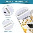 thumbnail image 3 of Yayeee 30oz Stainless Steel Tumbler with Straw and Handle Double-Wall Insulated Travel Water Bottle, White Watercolor Sunflowers, 3 of 8
