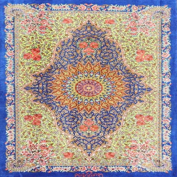 Ahgly Company Indoor Square Traditional Brown Persian Area Rugs, 8' Square