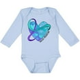 thumbnail image 3 of Inktastic Suicide Prevention Awareness Purple and Teal Heart Ribbon Boys or Girls Long Sleeve Baby Bodysuit, 3 of 5