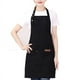 thumbnail image 2 of Delantal de lona impermeable, diseño de bolsillo ajustable, delantal de cocina portátil para cocina, jardín, trabajo, negro, 2 of 8