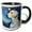 Black/White, variant on 3drose, White Labrador Portrait in Post-impressionism Style, 11oz Two-tone Blue Mug