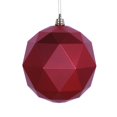 thumbnail image 1 of Vickerman M177303DM 4.75 in. Red Matte Geometric Christmas Ornament Ball - 4 per Bag, 1 of 1