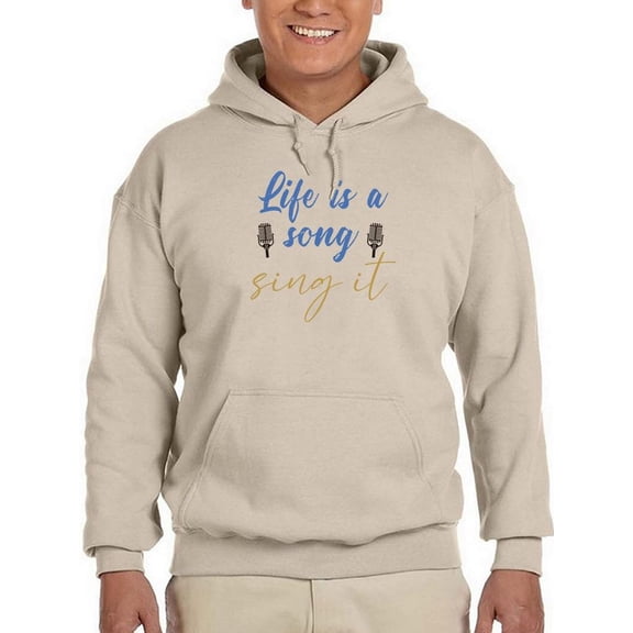 Life Is A Song Quote Text Hoodie Men -Smartprints Designs, Male Small