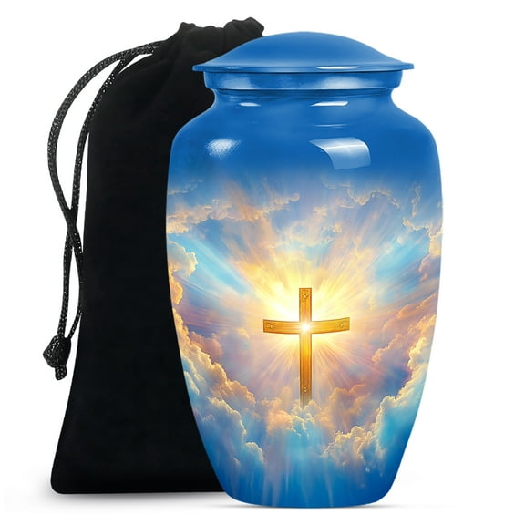 Cross Urn for Ashes Adult Male, Urns for Women Human Ashes, Cremation Urn Human Ashes, Large Urns for Human Ashes Adult Man(Size - 10inch)