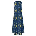 thumbnail image 5 of Robe Lune Glod Imprimé Soleil et Étoiles Robe Maxi Tendance Style de Rue Boho Plage Longues Robes Été Col en V Décontracté Vestido 4TG 5TG, 5 of 5