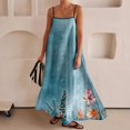 thumbnail image 1 of WILLBEST Robes pour Femmes Robe Maxi Contrastée Bretelles Spaghetti Tenues d'Été Voyage Sans Manches Longues Robes, 1 of 5