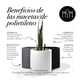 thumbnail image 2 of Maceta Cilindro Gris Moderna Macetas y Maceteros Base De Metal Dorada Interior/ext Estilo moderno elegante y minimalista, 2 of 2