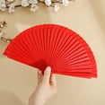 thumbnail image 3 of Wooden Folding Fan Portable Summer Handheld Cooling Fan Decoration Dance Performance Props Party Costume Accessories, 3 of 8