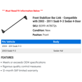 thumbnail image 2 of Front Stabilizer Bar Link - Compatible with 2003 - 2011 Saab 9-3 Sedan 4-Door 2004 2005 2006 2007 2008 2009 2010, 2 of 2