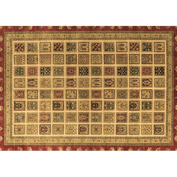 Ahgly Company Indoor Rectangle Oriental Brown Modern Area Rugs, 2' x 5'