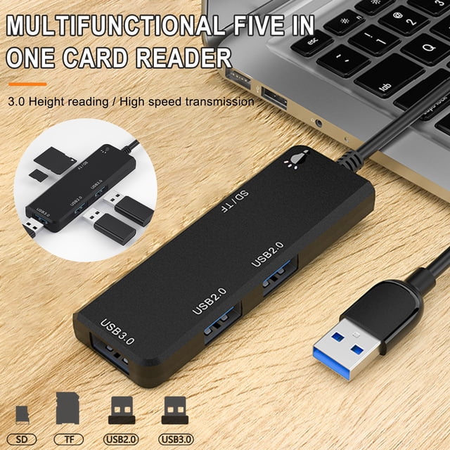 Concentrador de datos ultradelgado USB 3.0 de 4 puertos, para Surface Pro, para XPS, para PC portátil, para unidades flash USB, para HDD móvil y más