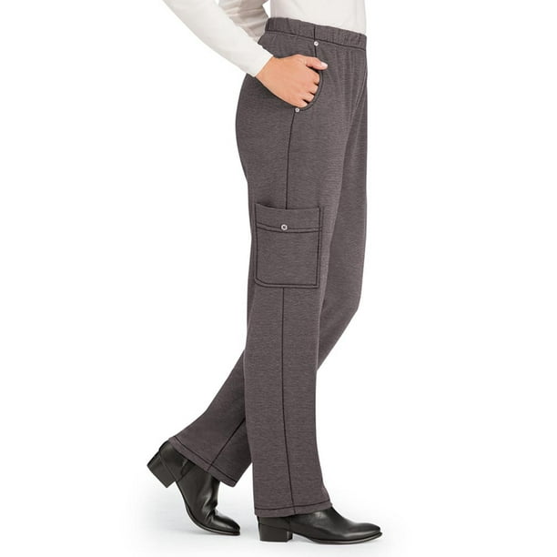 Women's Soft Jersey Knit Cargo Pocket Pants - Lightweight, Casual Fit,  Charcoal, Xx-Large - Made in The USA - Walmart.com