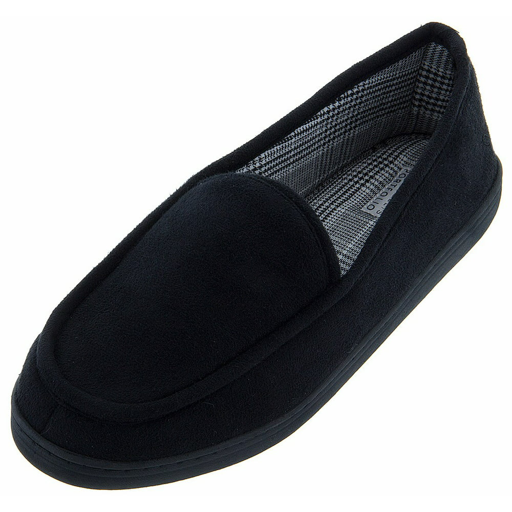 Perry Ellis - Perry Ellis Classic Black Moccasin Slippers for Men ...