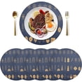 thumbnail image 3 of GZHJMY Christmas Elements Round Placemats Set of 4, Non-Slip PVC Table Mats Washable Heat Resistant Place Mats for Kitchen Dining Table Christmas Home Decor, 15.4 Inch Table Mat, 3 of 7