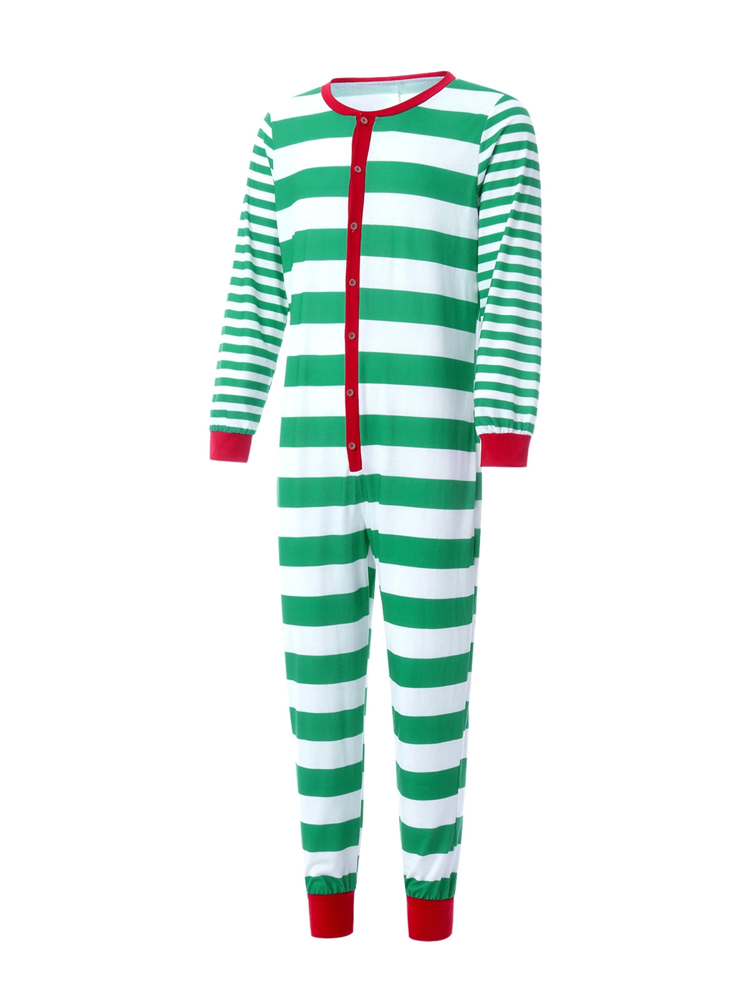 SANNEDONG Family Matching Christmas Onesies Pajamas One Piece Striped  Sleepwear for Adult Kids Baby 