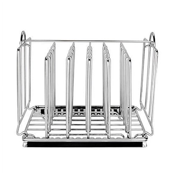 EVERIE Weighted Sous Vide Rack Divider Improved Vertical Mount Stops Wobbling 5 Detachable Stainless Steel Dividers and 2 Built-in Holder Dividers