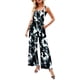 thumbnail image 2 of Sunloudy - Mono informal con cuello cuadrado para mujer, a la moda, color sólido/estampado, sin mangas, con pernera ancha Sunloudy S, M, L, XL, 2 of 9