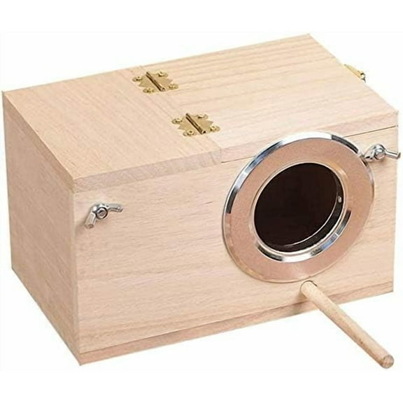 Snfy Pet Wood Parakeet Nest Box Bird House Breeding Nesting Bird Cage Box for Lovebirds Cockatiel Parrotlets