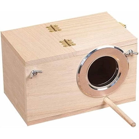 Snfy Pet Wood Parakeet Nest Box Bird House Breeding Nesting Bird Cage Box for Lovebirds Cockatiel Parrotlets