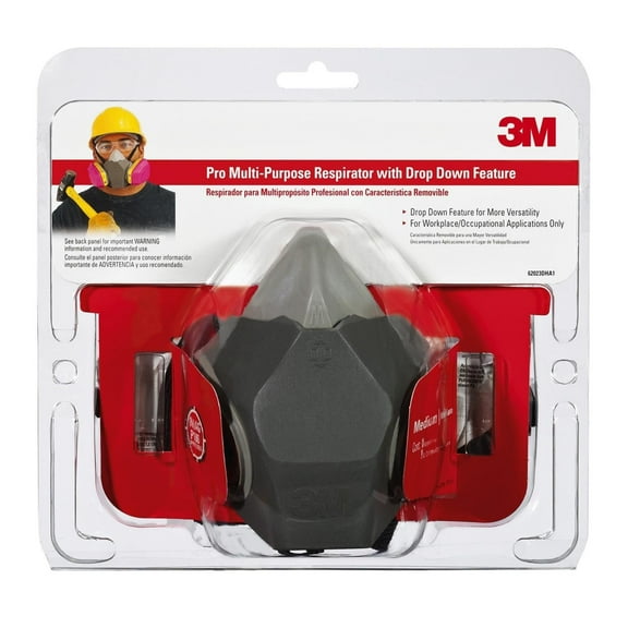 3M Professional Multi-Purpose Drop Down Respirator - Multicolor - 4 Pack