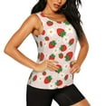 thumbnail image 2 of Wukai Strawberry Floral Print &nbsp;Women's Workout Tank Top Mesh Yoga Shirts Athletic Running Tank Tops Athletic Gym Shirts - Large, 2 of 8