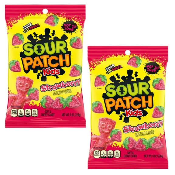 Sour Patch Kids Strawberry, 8 Ounce Bags (Pack of 2)