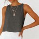 thumbnail image 2 of TaTaai Womens Spring Summer Slub Linen Solid Color Sleeveless Round Neck Button Tank Loose Casual Lightweight Daily Outfit Top Gift, 2 of 8