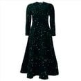 thumbnail image 3 of Vestido de Fiesta con Lentejuelas, Larga, Corte A, Acampanado, con Brillo y Brillo para Mujer, Talla Grande Verde L, 3 of 6