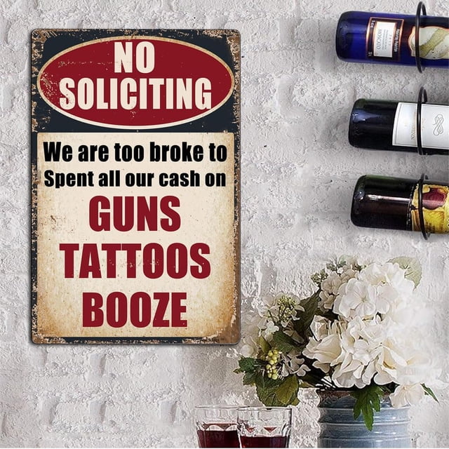 No Soliciting Sign for Eye-Catching House 8" x 12" Aluminum "No Soliciting" Sign \u2013 Sun-Proof, Rust-Free