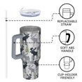 thumbnail image 4 of Gray Christmas Moose and Tree Pattern Tumbler with Handle and Lid,40oz Double Wall Vacuum Insulated Tumbler,Cups Gift for Women and Men, 4 of 7