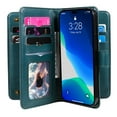 thumbnail image 2 of Compatible with iPhone 11 Pro Max Case Wallet with Card Holder[10 Card Slots] Kickstand [RFID Blocking] Magnetic PU Leather Phone Case Flip Kickstand Folio TPU Shockproof Case,Darkgreen, 2 of 8