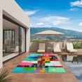 thumbnail image 3 of Colorful Oil Painted Outdoor Rug for Patio/Deck/Porch, Non-Slip Large Area Rug 5 x 8 Ft, Modern Abstract Art Vintage Indoor Outdoor Rugs Washable Area Rugs, Reversible Camping Rug Carpet Runner, 3 of 8