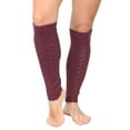 thumbnail image 6 of KESIS Women's Cable Knit Leg Warmers Knitted Crochet Long Socks Burgundy, 6 of 6