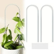 Haidf 2Pcs U-Shaped Acrylic Trellis for Indoor Outdoor Plants, Small Clear Plant Trellis for Pots, Plant Support Stakes for Climbing Plants, Potted Plants, and Vine Ivy, 3.9"W x 13.8"H