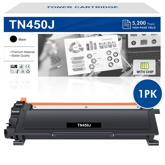 TN450 Jumbo Toner Cartridge Compatible for Brother TN450 TN-450 TN420 for HL-2270DW HL-2280DW MFC-7860DW Printer (1 Black)