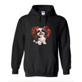 thumbnail image 2 of KiraKira Shih Tzu Dog T-Shirt, Valentine's Day Red Rose Heart Graphic Sweatshirt, Unisex S-5XL Hoodie, Gift for Dog Owners, 2 of 5