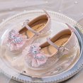 thumbnail image 2 of Gpaecead Girls Rhinestone Bow Crystal Princess Shoes Faux Leather Casual Flats For Party Wedding Dance Performance,B-Pink, 2 of 8
