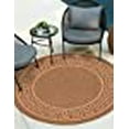 thumbnail image 3 of Unique Loom Outdoor Collection Transitional Indoor & Outdoor Casual Greek Key Border Area Rug, 6 Feet, Brown/Light Brown, 3 of 10