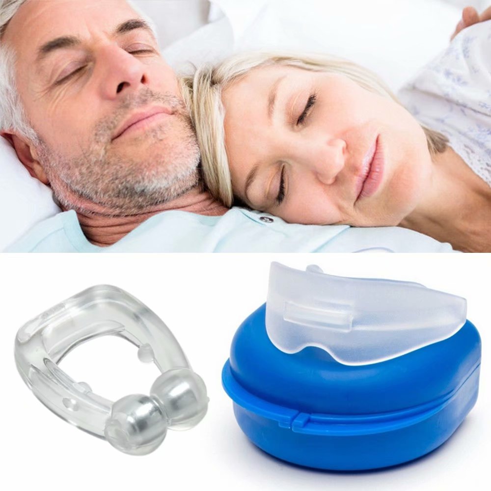 Anti Snore Tray Stop Snoring Mouthpiece Antisnore Nose Clip Kit