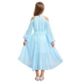 thumbnail image 2 of inlzdz Kids Shiny Rhinestone Princess Party Dress Halter Neck Long Sleeve Wedding Flower Girl Light Blue 16, 2 of 7