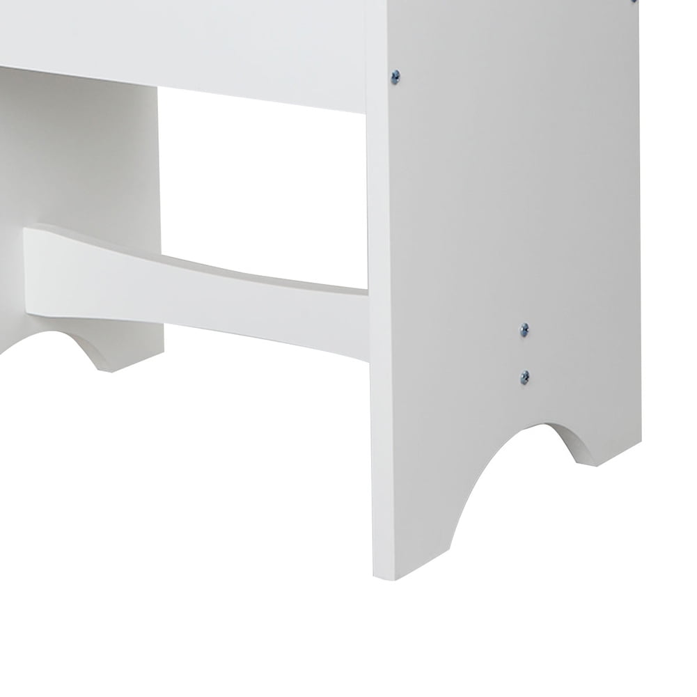 Kadyn Makeup Vanity Set, Vanity Desk with Flip Top Mirror Makeup and 2 Drawers Cushioned Stool 3 Removable Organizers, White