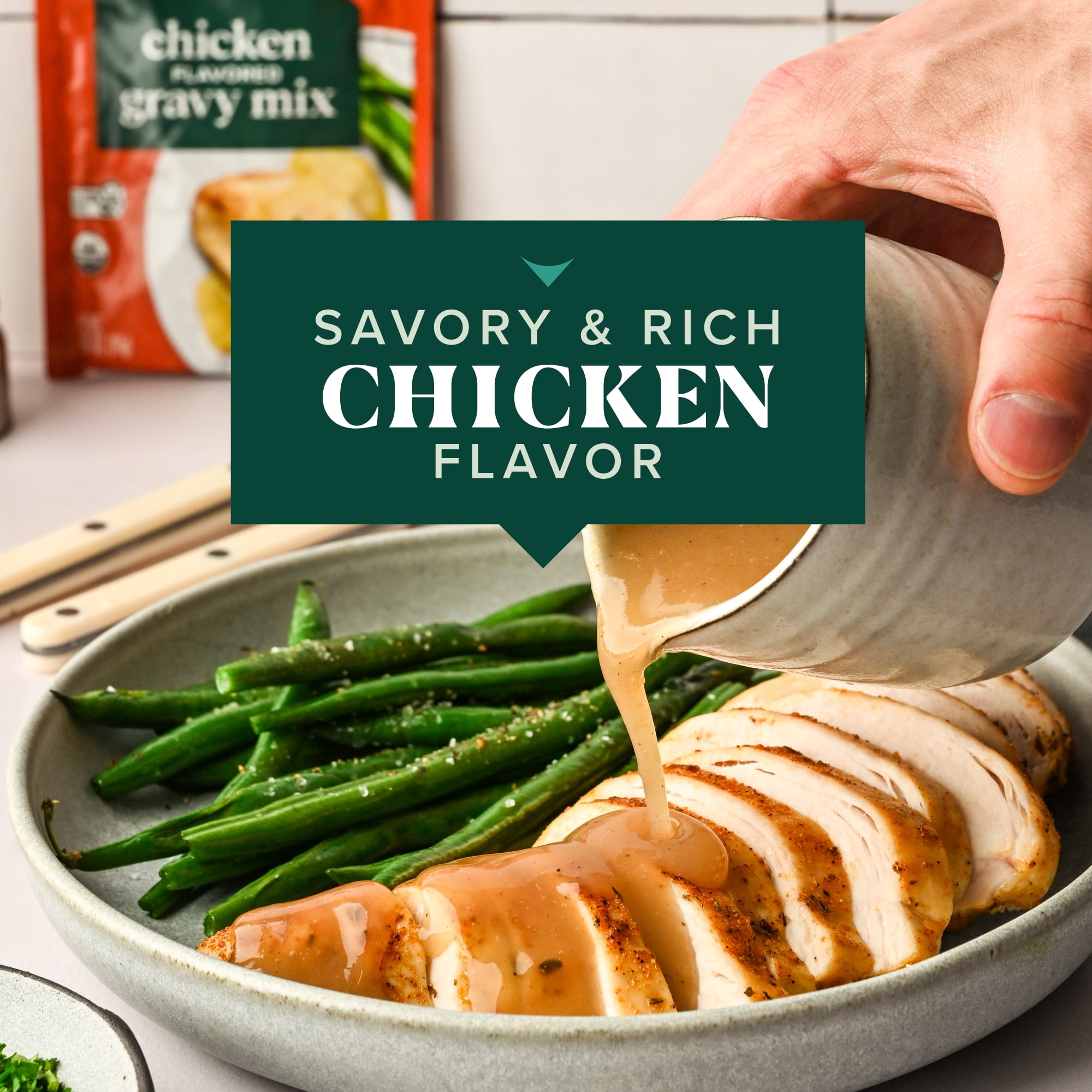 (6 pack) Simply Organic Roasted Chicken Gravy Seasoning Mix, .85 oz Packet