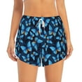 thumbnail image 3 of Uemuo Blue Butterfly Pattern Women's Athletic Shorts High Waisted Running Shorts with Liner Pockets Gym Elastic Workout Shorts-Large, 3 of 9