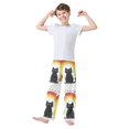 thumbnail image 2 of FORMRS Boys Pajama Pants with Pockets Size 6-8Y Kids Lounge Sleep Bottoms, Black Cat Rainbow, 2 of 8