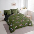thumbnail image 3 of jejeloiu Rustic Animal Mallard 7-Piece Twin Bedding Sets,Green Gray Bedding Comforter Set For Teens Reversible, 3 of 8
