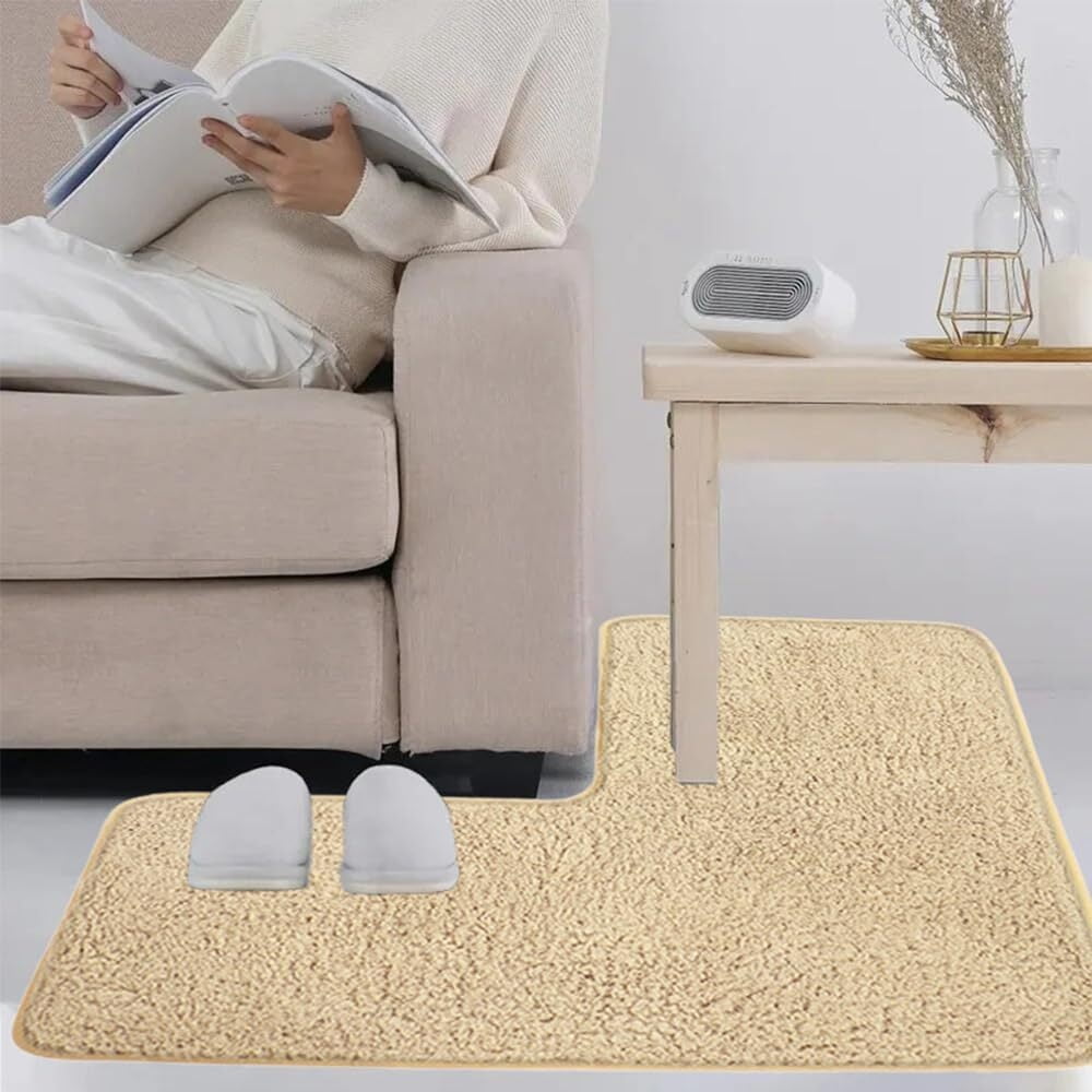 L-Shaped Bath Mat, Corner Bath Mat, Washable Carpet,Water Absorbent Soft Bath Rug, Non-Slip Floor Mats for Bathroom Bedroom Kitchen Living Room
