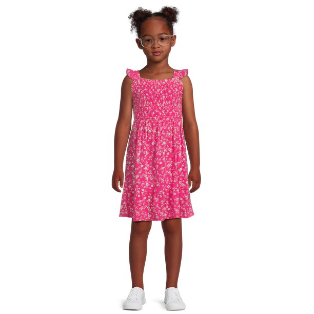 Forever Me Girls Floral Smocked Dress, Sizes 4-18 - Walmart.com