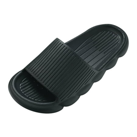 

KaLI_store Slip on Shoes for Men Slides for Women Men Pillow Slippers Non-Slip Bathroom Shower Sandals Soft Thick Sole Indoor and Outdoor Slides Black